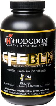 Picture of Hodgdon BLACK1 Copper Fouling Eraser Spherical Smokeless Rifle Powder, 1 Lb, State Laws Apply